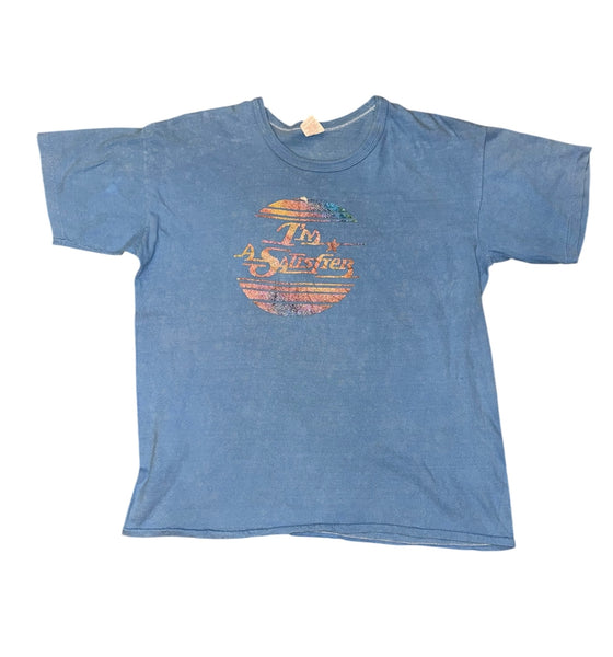 Vintage Glitter Blue ‘I’m a Satisfier’  T-shirt (L)