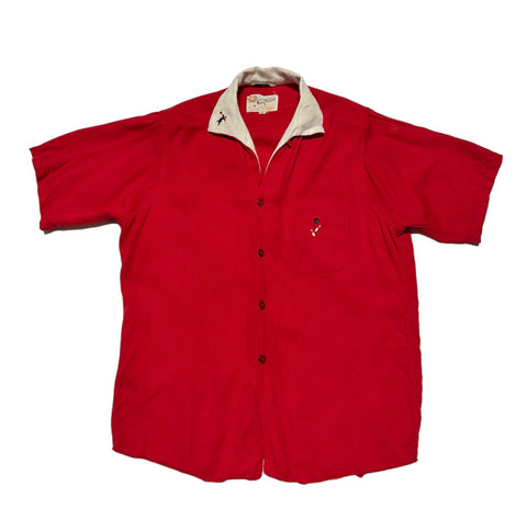 Vintage Red Bowling Shirt (M-L)