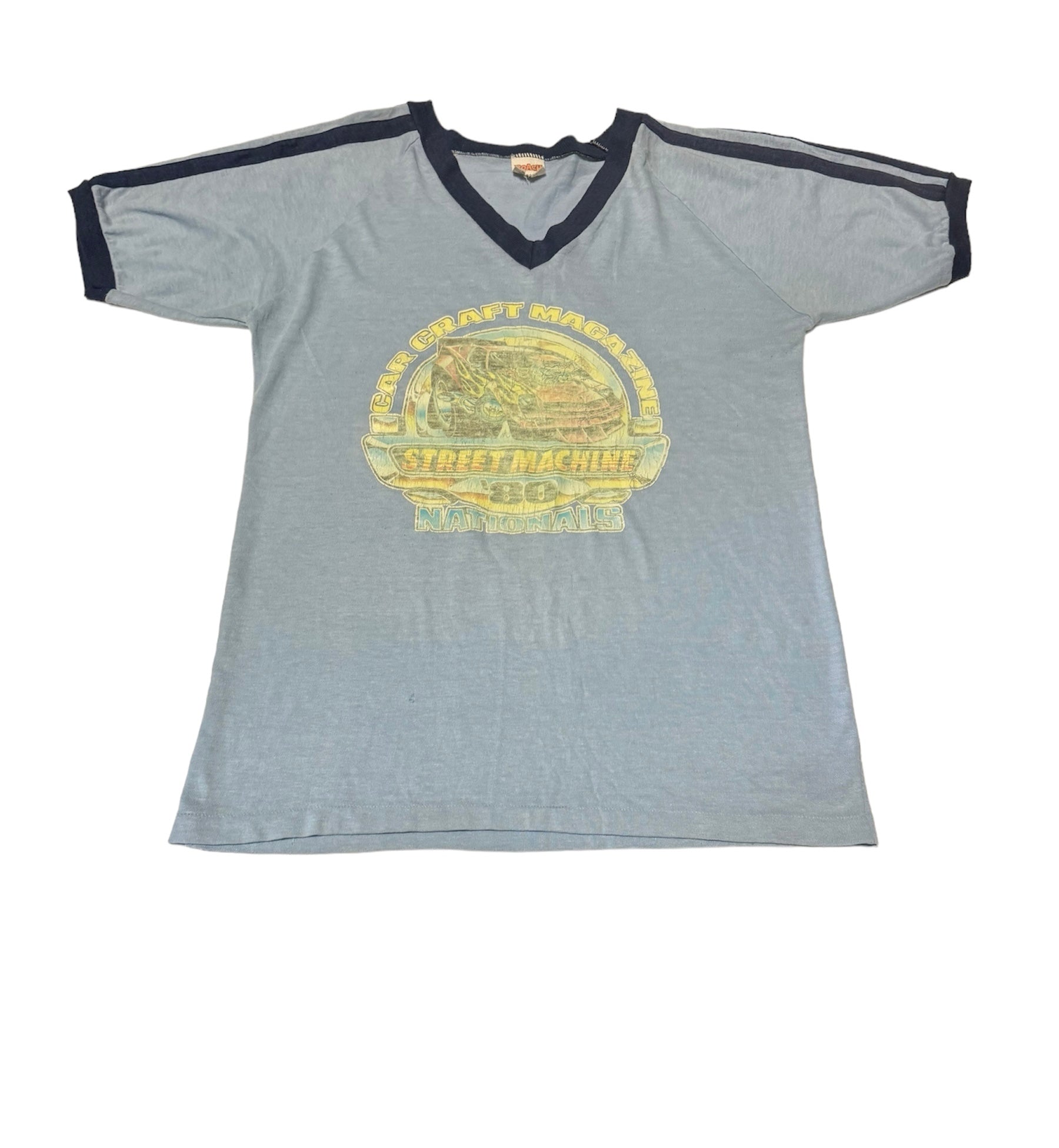 Vintage Car Street Machine Ringer T-shirt (S)