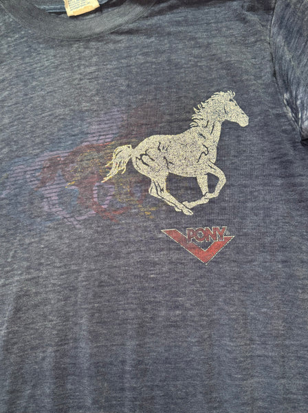 Vintage Blue Pony T-shirt (XL)