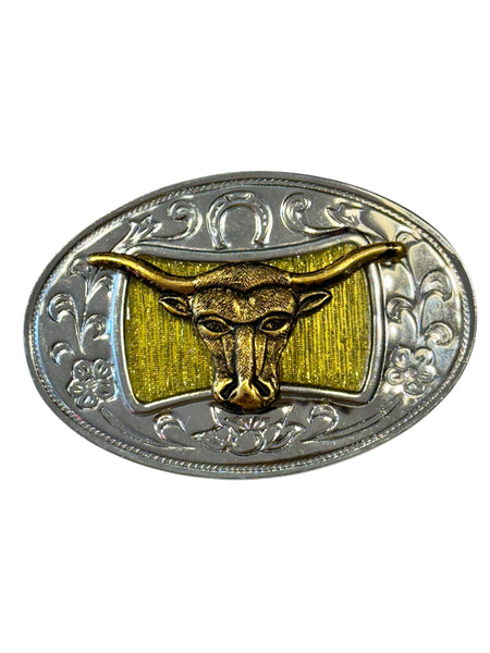 Metal Longhorn Resin Lurex Belt Buckle