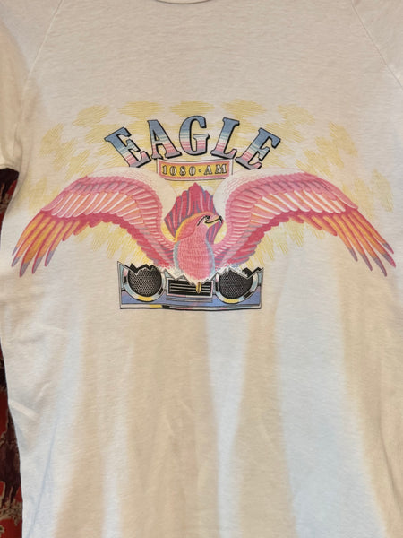 Vintage Eagle 1080.AM Ringer T-shirt (S/M)