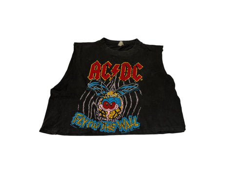 Vintage ACDC 1988 Cropped Singlet Tee (M/L)