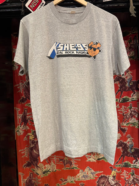 Vintage Grey K.SHE.95 Rock Radio Pig T-shirt (L)