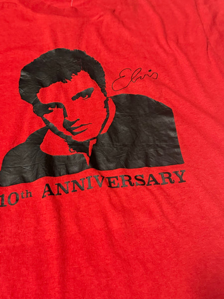 Vintage Red Elvis 10th Anniversary T-shirt (M)