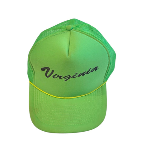 Vintage Neon Green Virginia Trucker Hat