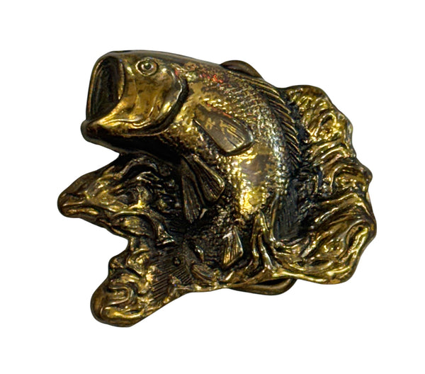 Vintage Belt Buckle - Bronze BASS Fish