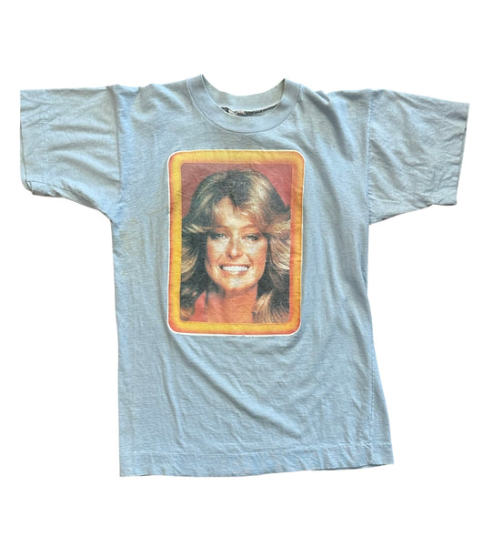 Vintage Blue Farrah Fawcett  T-shirt (S)