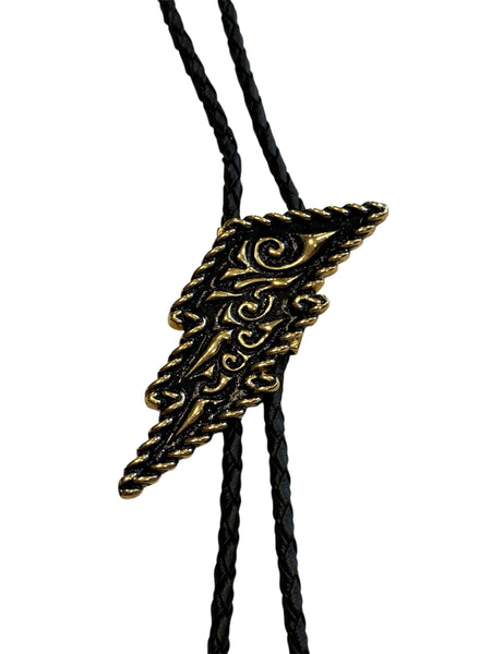 Bolo Tie - Golden Lightening Bolt