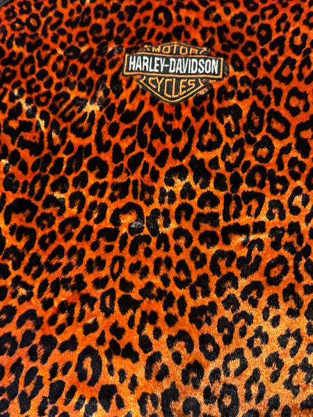 Vintage Harley Davidson Leopard Velvet Tank Top (S)