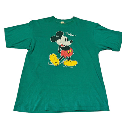 Vintage Green Florida Mickey Mouse T-shirt (L)