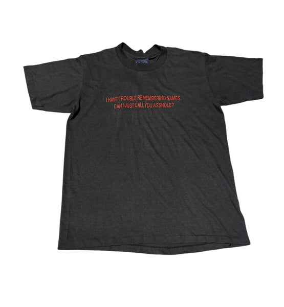 Vintage Dark Grey - Remembering Names T-shirt (M-L)