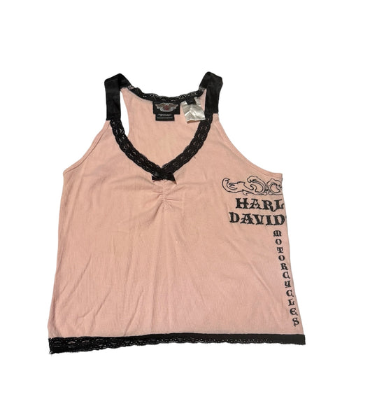 Vintage Harley Davidson Baby Pink Tank Top (XS)