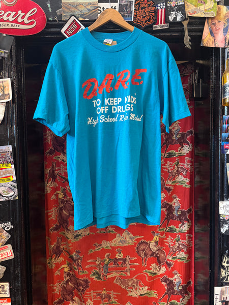Vintage Teal Blue D.A.R.E T-shirt (XL)