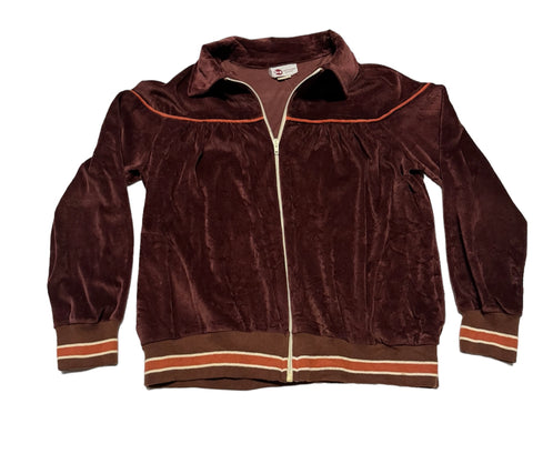 Vintage Brown/ Burgundy Velour Jacket (38)