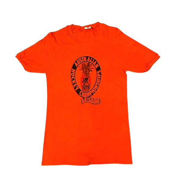 Vintage Orange Aus Hockey Champs 1978 Ringer T-shirt (XS/S)