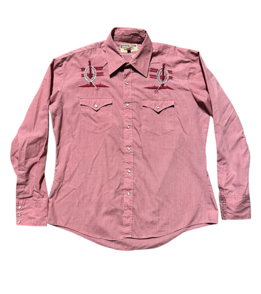 Vintage ‘Young Bloods’ Pink Whip Western Shirt (L)