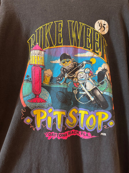 Vintage Bike Week Daytona Beach PitStop ‘95  T-shirt (XXL)