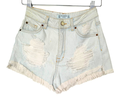 Vintage Denim Rip Shorts (24”)