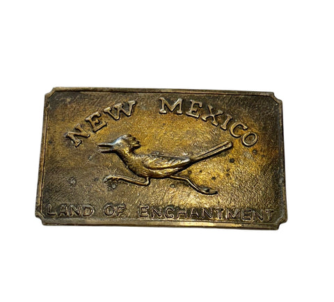 Metal New Mexico RoadRunner Belt Buckle