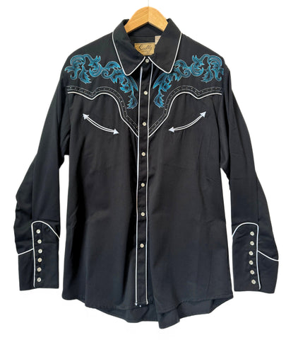 Scully Western Shirt - Electic Blue Boot Top