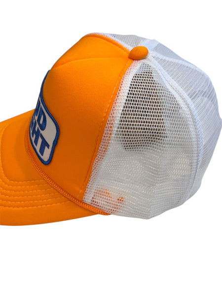 Neon Orange Bud Light Trucker Hat