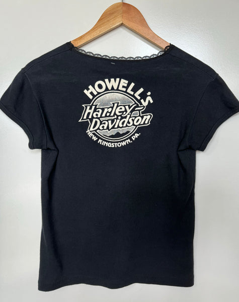 Vintage Harley Davidson Tee - Roses (M-L)