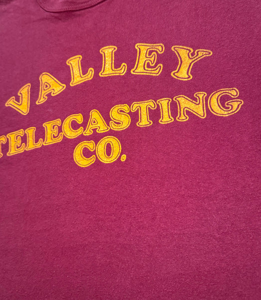 Vintage Maroon Valley Telecasting Co Ringer T-shirt (XS)