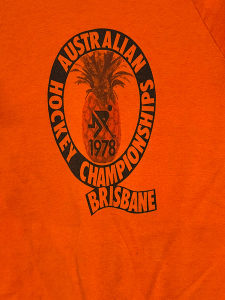 Vintage Orange Aus Hockey Champs 1978 Ringer T-shirt (XS/S)