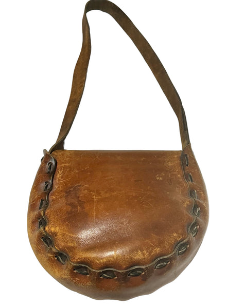 Vintage Western Tooled Leather Bag - Tiny Flowers