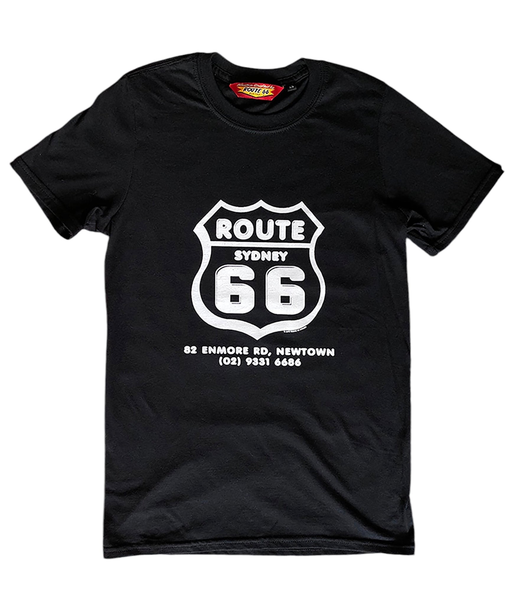 Route 66 Shield Logo T-Shirt - Black/White