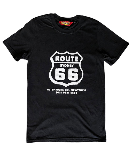 Route 66 Shield Logo T-Shirt - Black/White