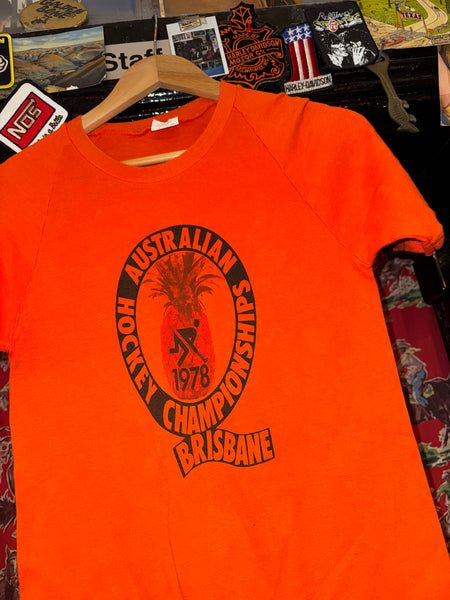 Vintage Orange Aus Hockey Champs 1978 Ringer T-shirt (XS/S)
