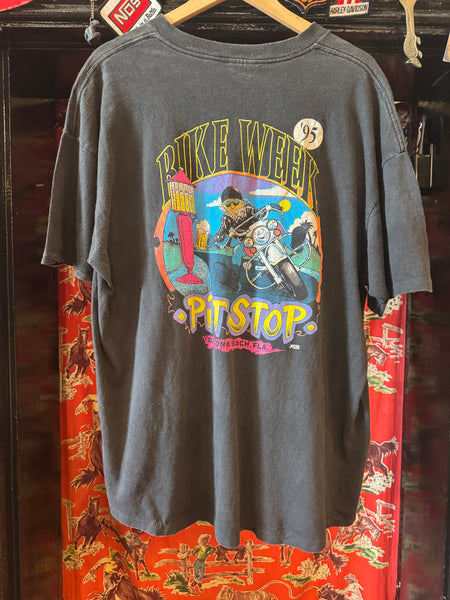 Vintage Bike Week Daytona Beach PitStop ‘95  T-shirt (XXL)