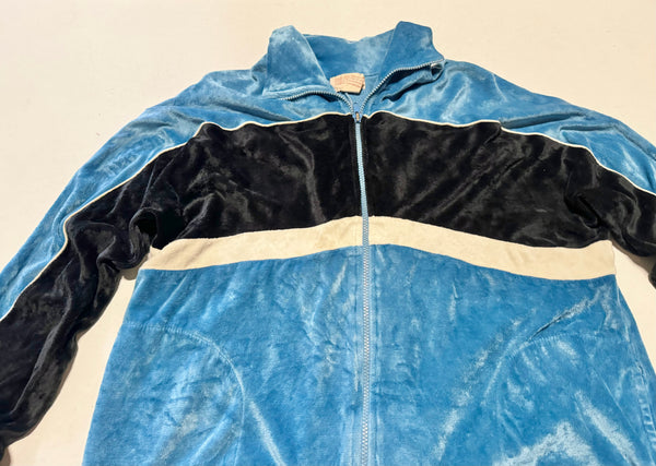 Vintage Blue Velour Jacket (L)