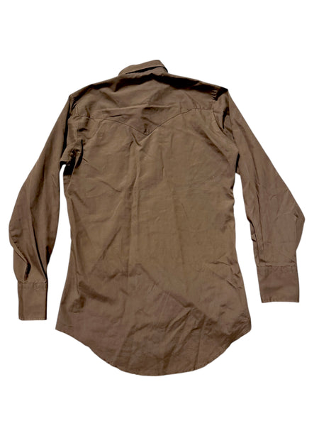 Vintage ‘Chute’ Brown with Flowers Western Shirt (XS/S)