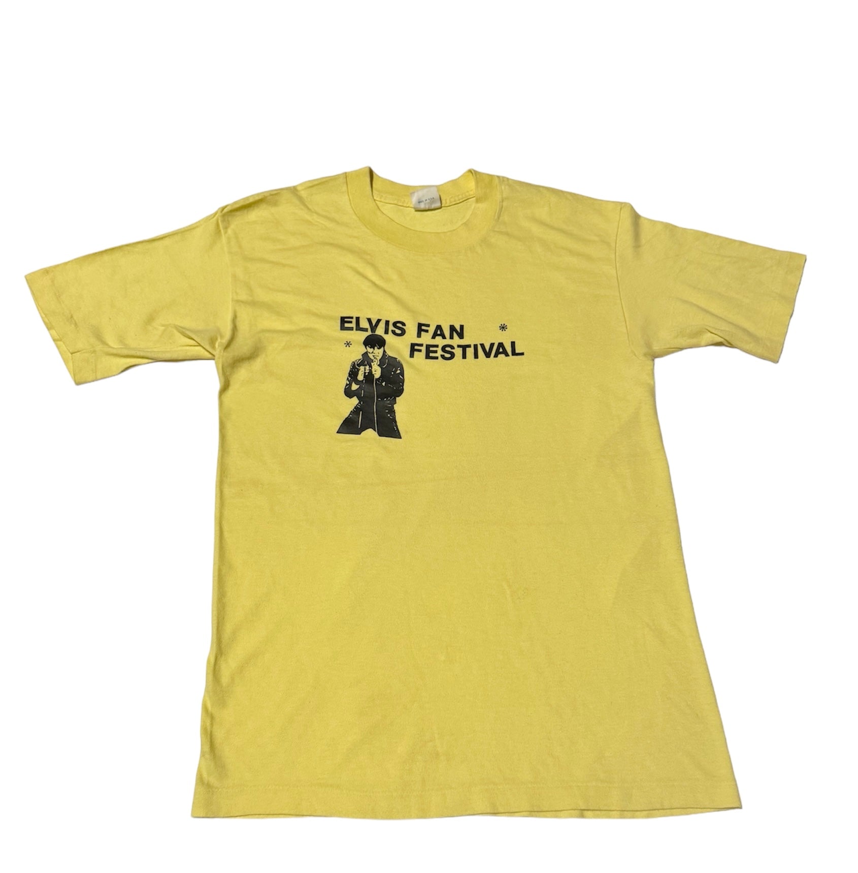 Vintage Elvis Fan Festival Yellow T-shirt (S-M)