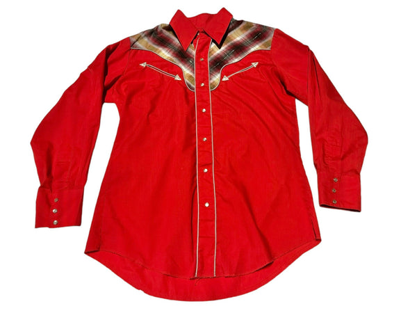 Vintage ‘The Hustler Collection’ Red Western Shirt - (M)