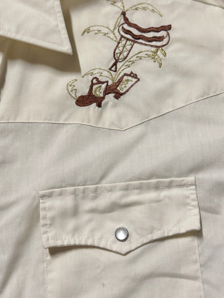 Vintage ‘Royal Choice’ Cream Saddle Western Shirt (M)