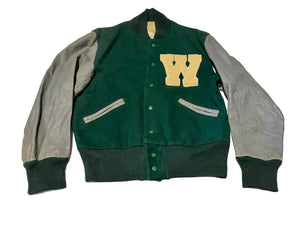 Vintage Wool Green Letterman Jacket (M)