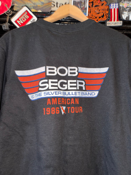 Vintage Bob Seger & Silver Bullet Band Black T-shirt 1986 (L/XL)