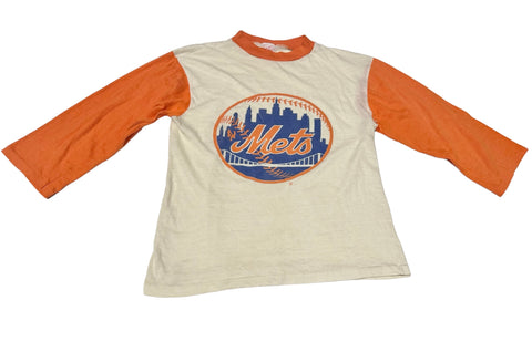 80s Vintage Mets 3/4 Sleeve T-shirt (S)