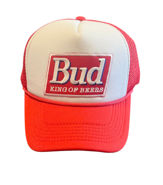 Bud King of Beers - White & Red Trucker Hat