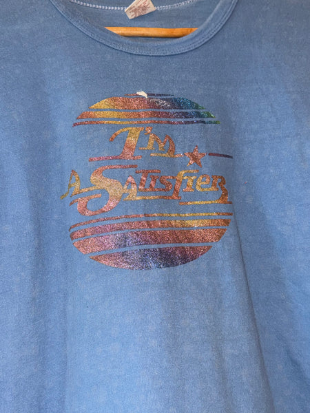 Vintage Glitter Blue ‘I’m a Satisfier’  T-shirt (L)