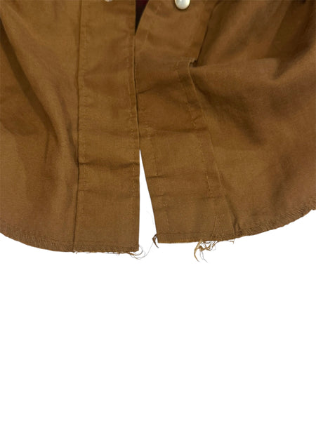 Vintage ‘Chute’ Brown with Flowers Western Shirt (XS/S)