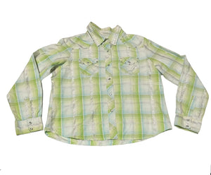 Vintage Green Gem Womens Western Shirt ‘Life Style’ (L)