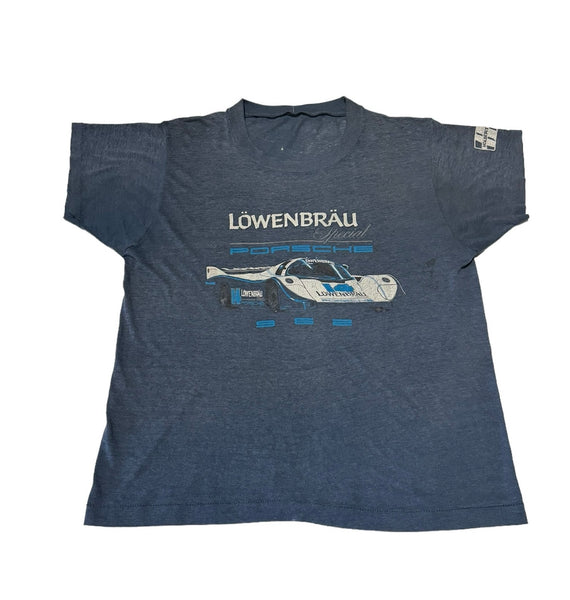 Vintage Lowenbrau Porsche Car Racing T-shirt (M)