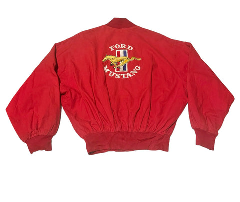 Vintage Red Ford Motorsport Bomber Jacket (XL)
