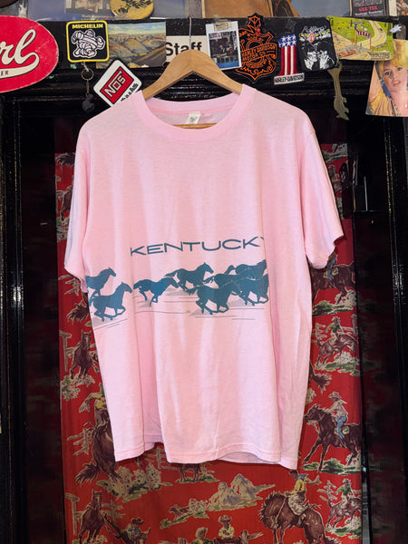 Vintage Pink Kentucky Horses T-shirt (XL)