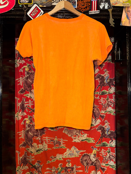 Vintage Orange Glitter Foxy Lady T-shirt (S/M)